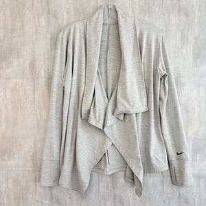 Nike Yoga Open Cardigan Women’s Small Long Sleeve Atmosphere Grey CD3210-059 Top